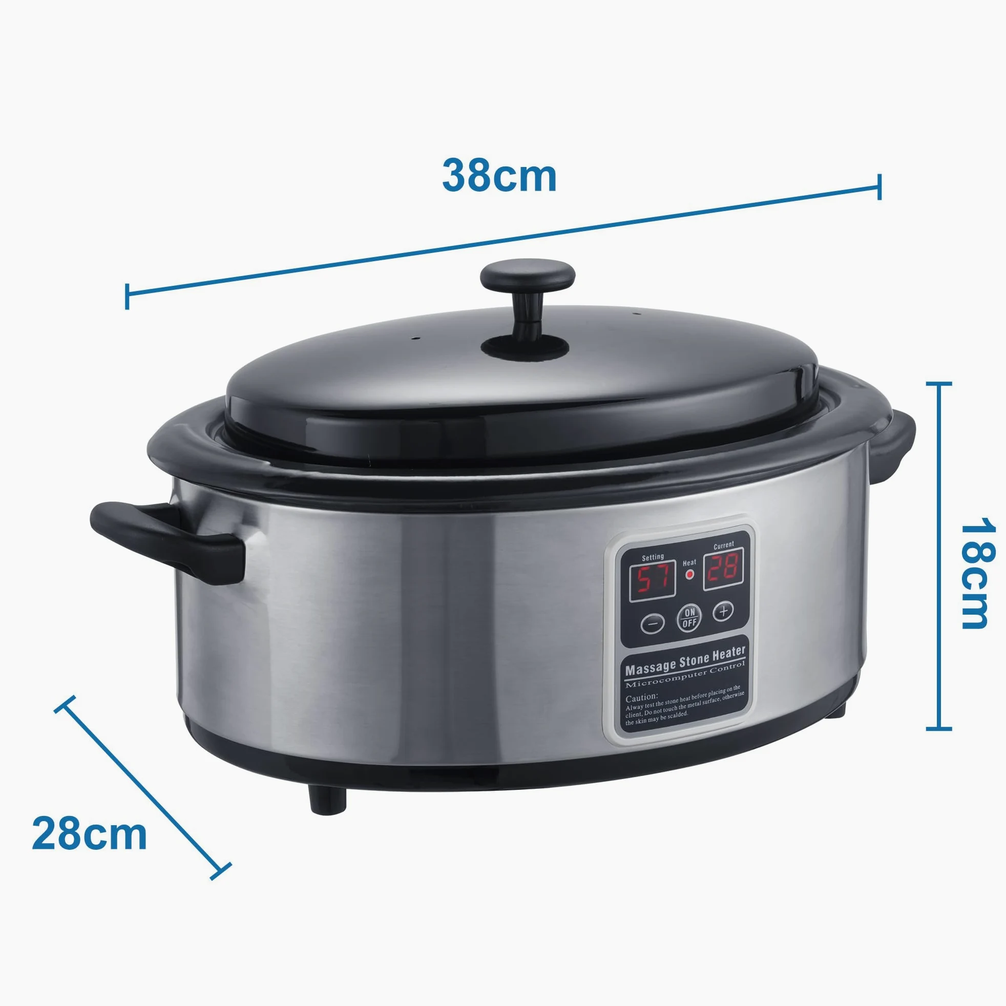 Master Massage Hot Stone Wärmegerät mit digitaler Kontrolleinheit und Temperaturanzeige inkl. Schäpfkelle 6 Liter
