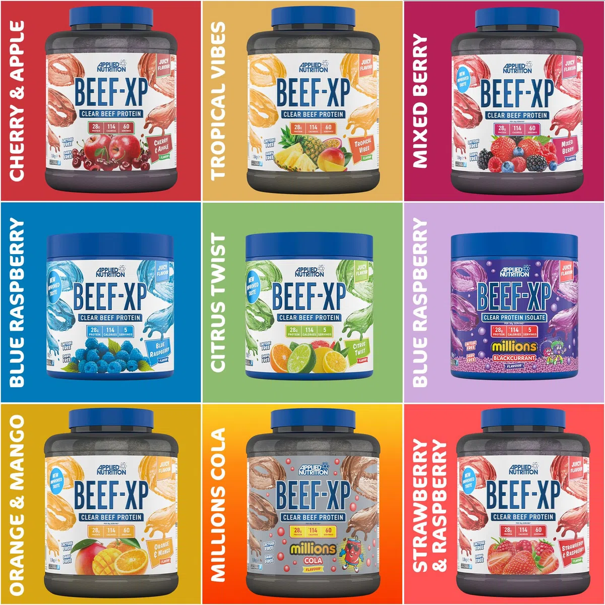 Applied Nutrition Beef XP – Klares Hydrolysiertes Fruchtsaftartiges Beef Protein Isolate, Beef Protein Powder ohne Milchprodukte, Laktose, Zucker, Fettarm (1.8kg, Pineapple)