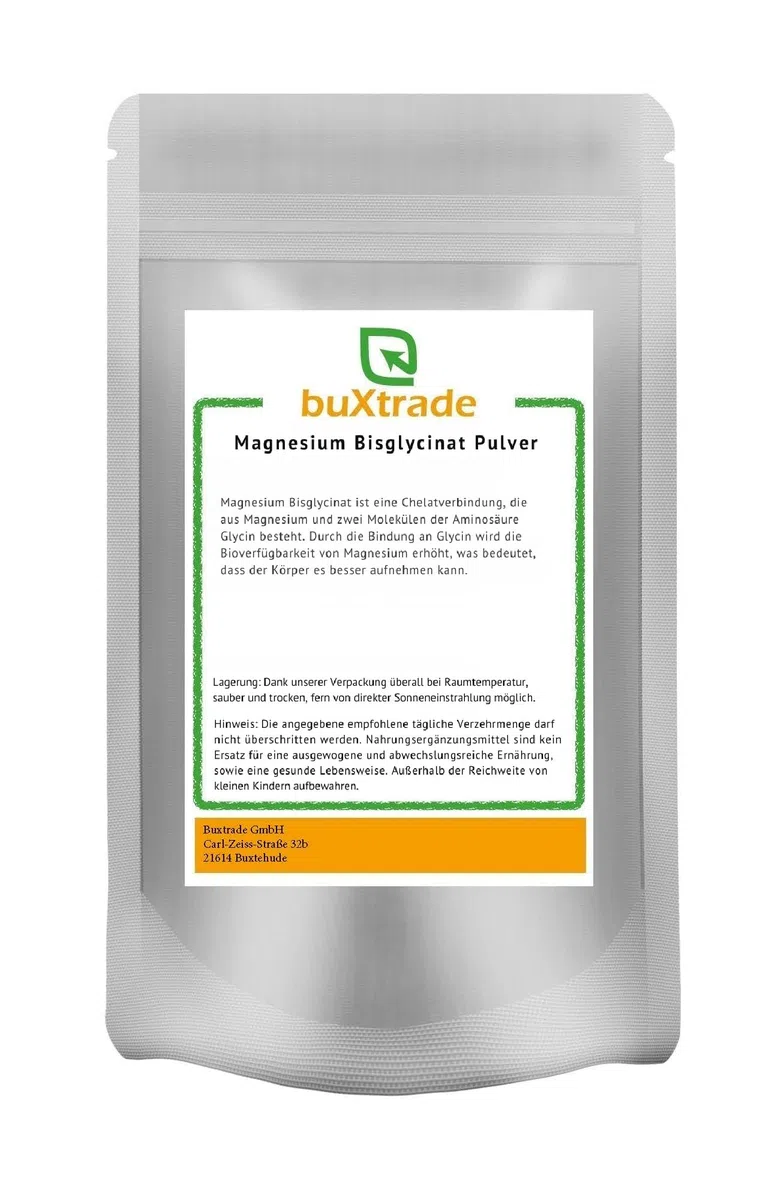 5x 1 kg | Magnesium Bisglycinat Pulver | Nahrungsergänzungsmittel | Pulver | Magnesium | Buxtrade
