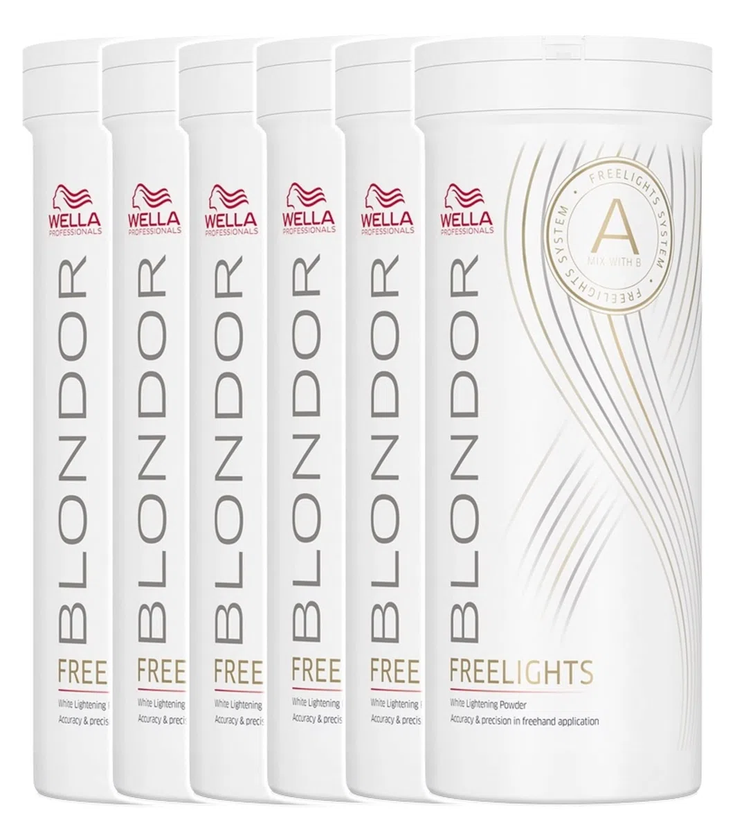 6er Wella Professionals Blondor Freelights Powder Blondierpulver 400 ml