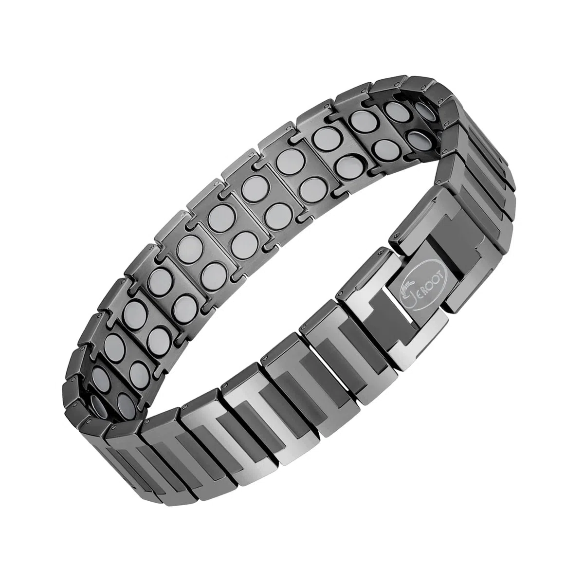 JEROOT 4000 Gauss Titan Magnetarmband Herren, Reines Titan-Power Magnetische Armbänder Verschluss Armband Magnet armband Energetix Extra Starker