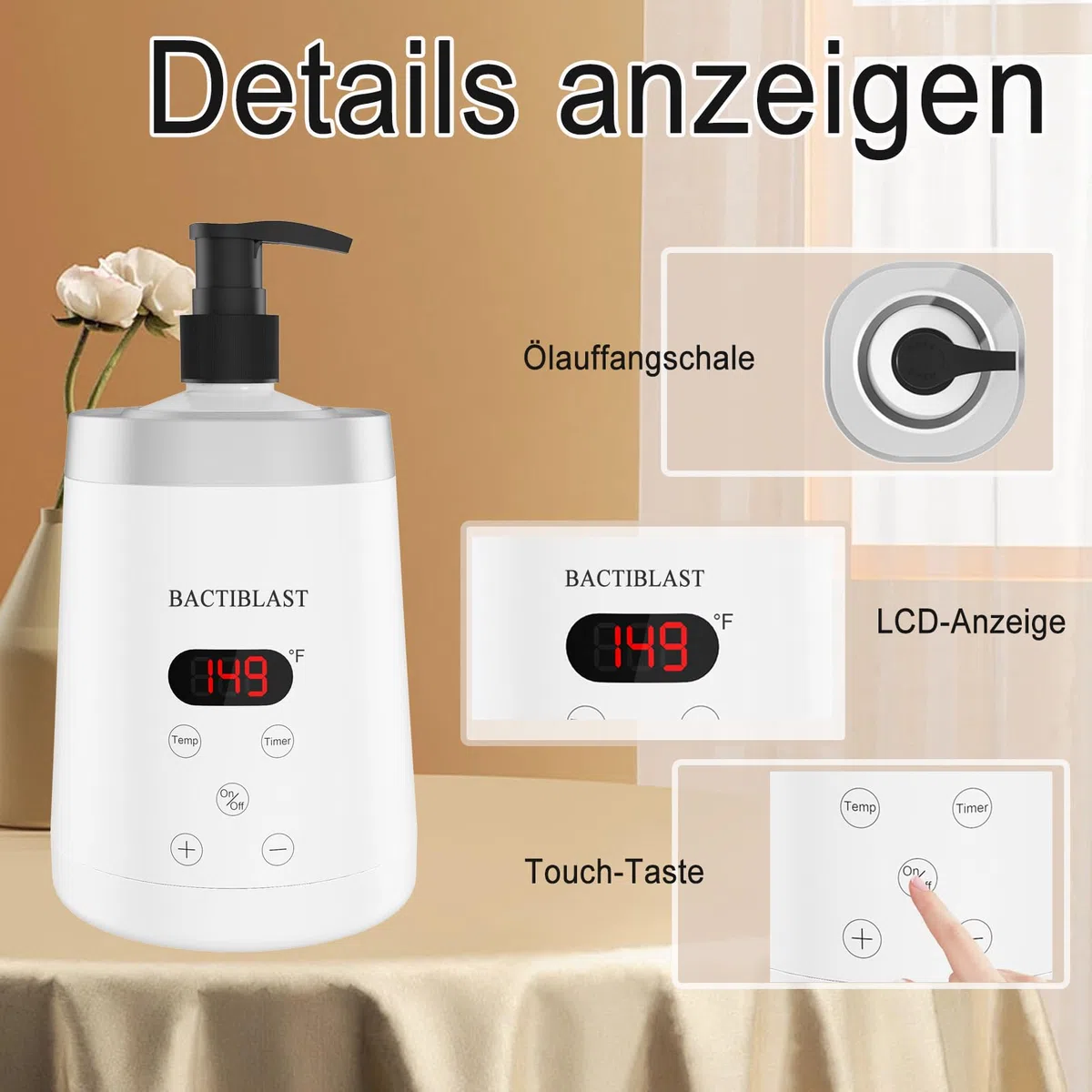 Massageöl Wärmer, Massageölwärmer mit Zwei Ölflaschenspender Lotion Wärmer LED Anzeige Flaschenwärmer Heizung für Spa Salon Haushalt Massageöl Flaschenwärmer