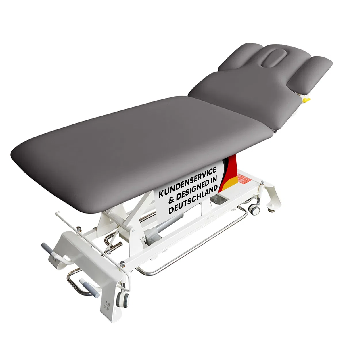 Elektrische Massageliege Houston - Therapieliege Behandlungsliege höhenverstellbar bis 95,5 cm mit 3-teiligem Kopfteil - Kosmetikliege inkl. Papierrollenhalter - Belastbar bis 200 kg