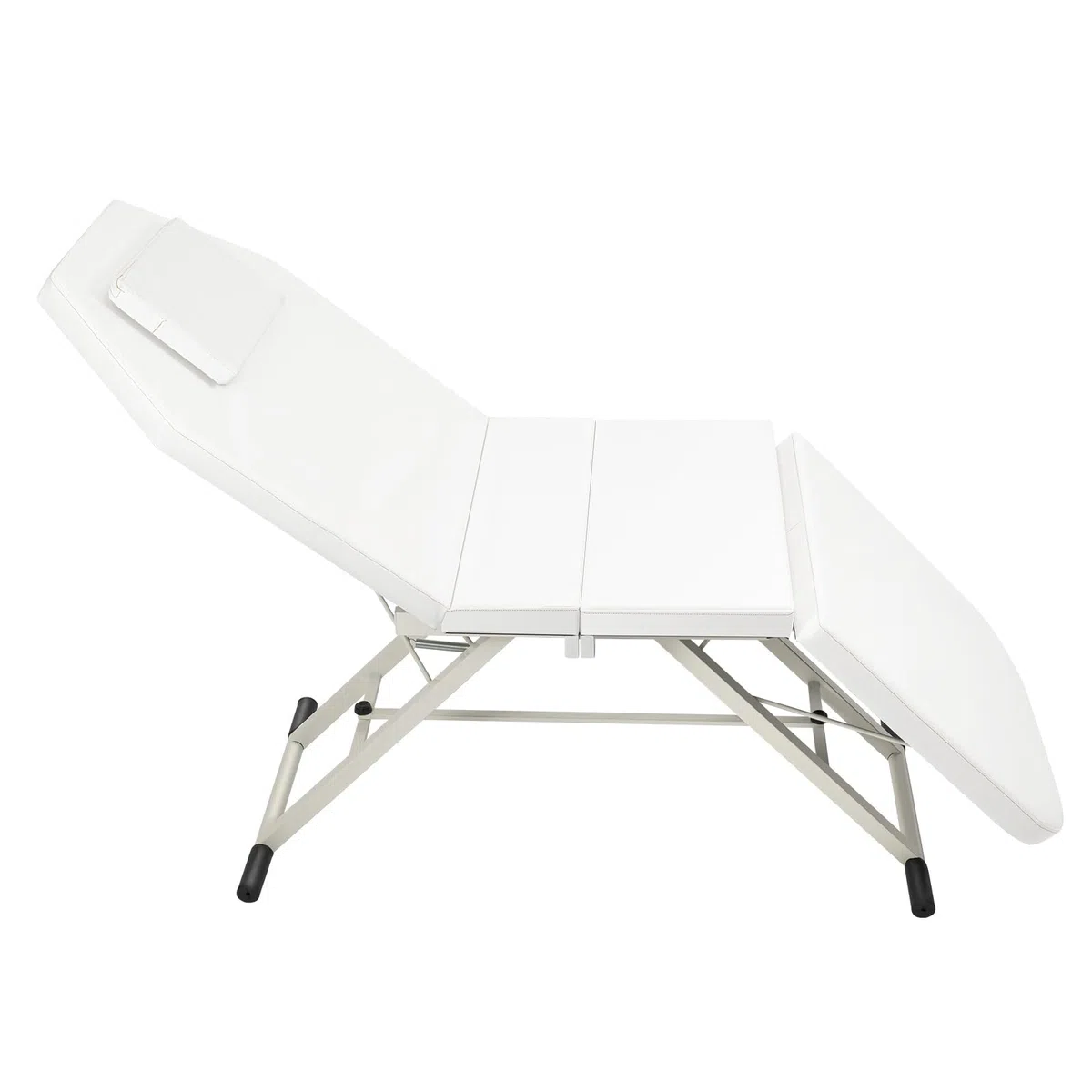 Massageliege 3 Zonen, Massagetisch, Massageliege Klappbar, HöHenverstellbare Aluminium Massageliege, Massagebett Tragbar Inkl. ZubehöR, Alu-KopfstüTze, Armlehne Und Tragetasche - Weiß