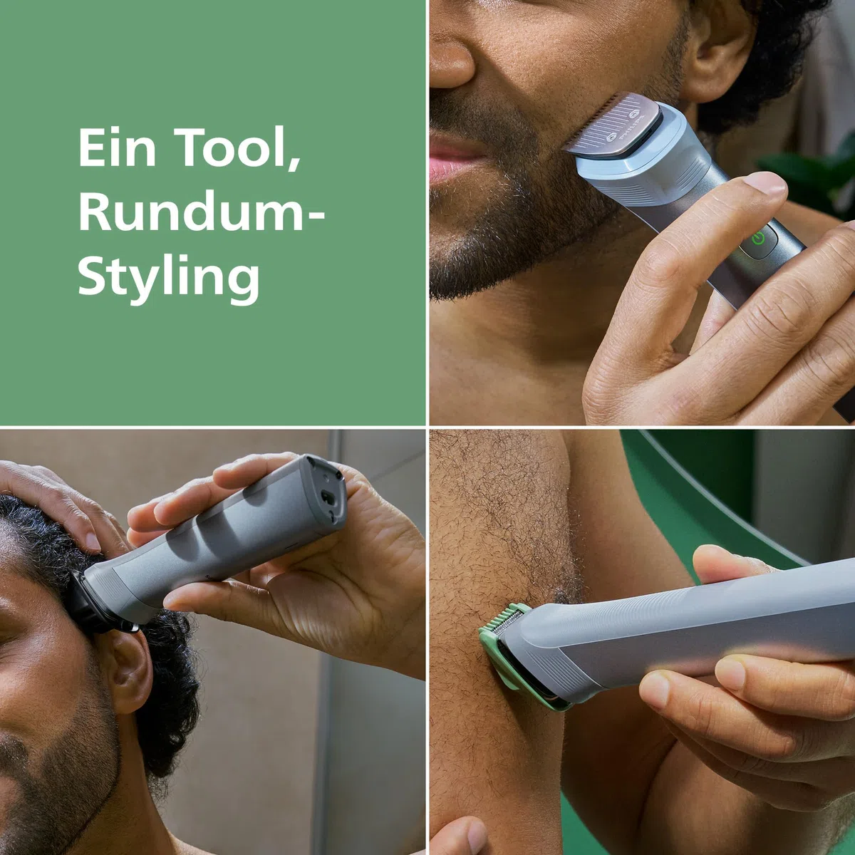 PHILIPS Multigroom Series 5000 All-in-One 12-teiliger Barttrimmer und Haarschneider für Gesicht, Kopf und Körper, selbstschärfende Metallklingen, 20 Längeneinstellungen (0,5-20 mm), Modell MG5952/30