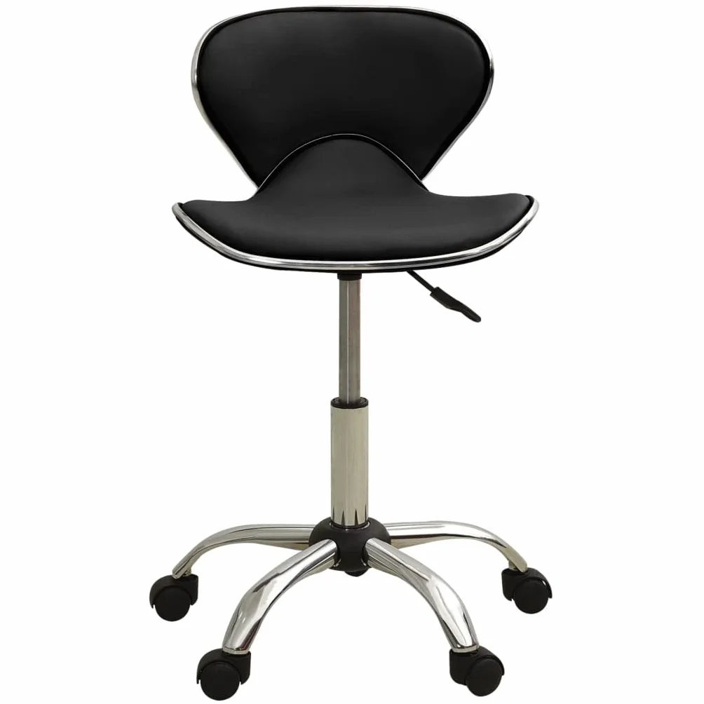 vidaXL Friseur Rollhocker Höhenverstellbar Drehbar Arbeitshocker Friseurhocker Drehhocker Praxishocker Kosmetikhocker Schwarz Kunstleder