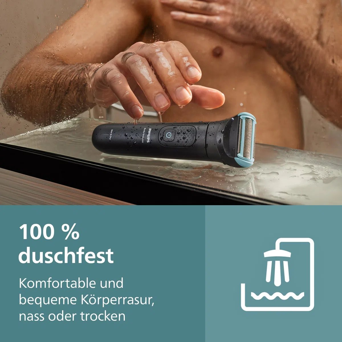 Philips Bodygroom Series 5000 – Trimmer für Männer mit Rasiersystem mit Dreifachschutz, auch zur Nutzung im Intimbereich, 100% duschfest, 100 Min. Laufzeit, Modell BG5485/30