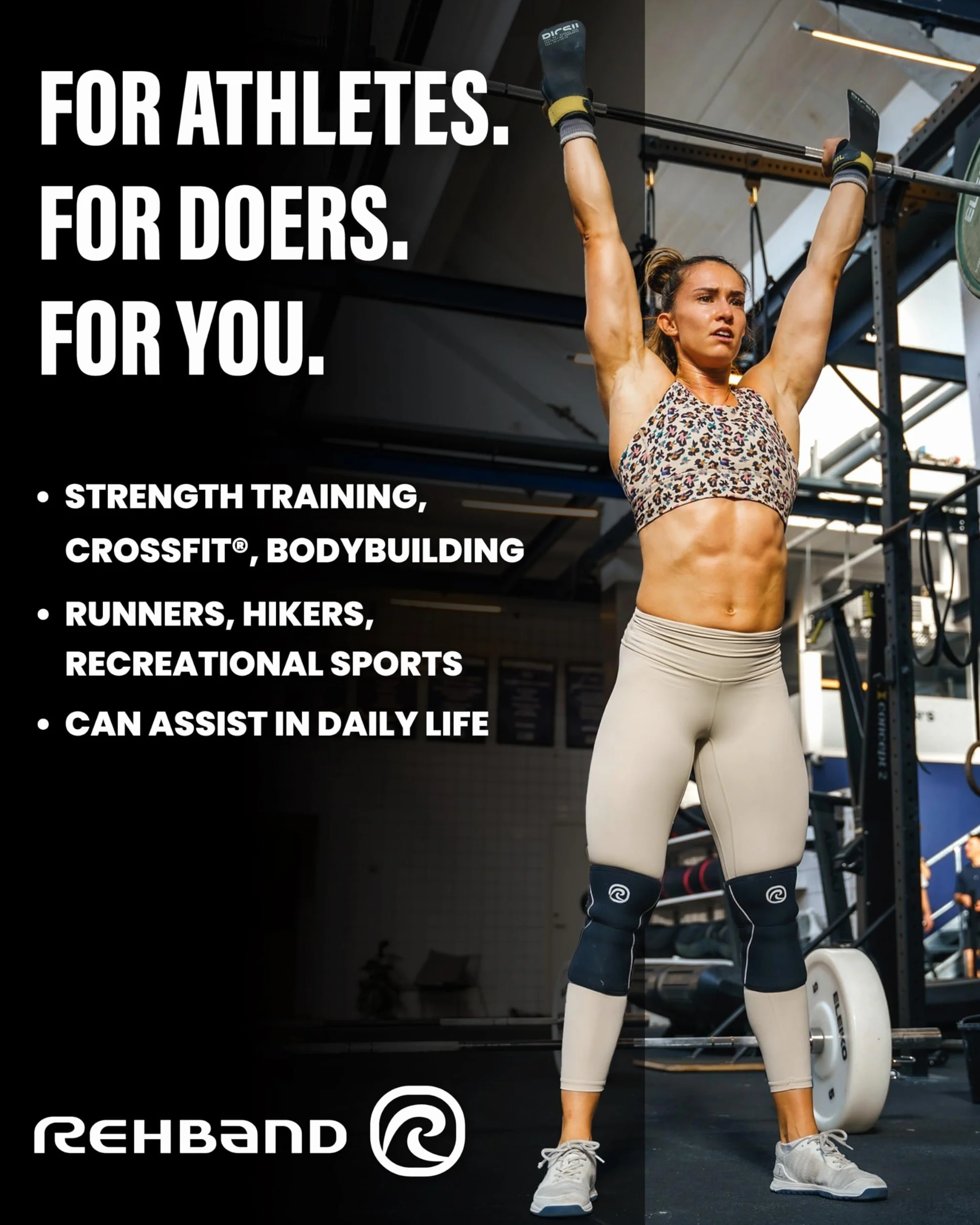 Rehband Kniebandage Kraftsport, Kniestütze für Cross Fit & schweres Training, Knee Sleeve aus 5 mm Neopren, in vielen Farben & Größen, Unisex