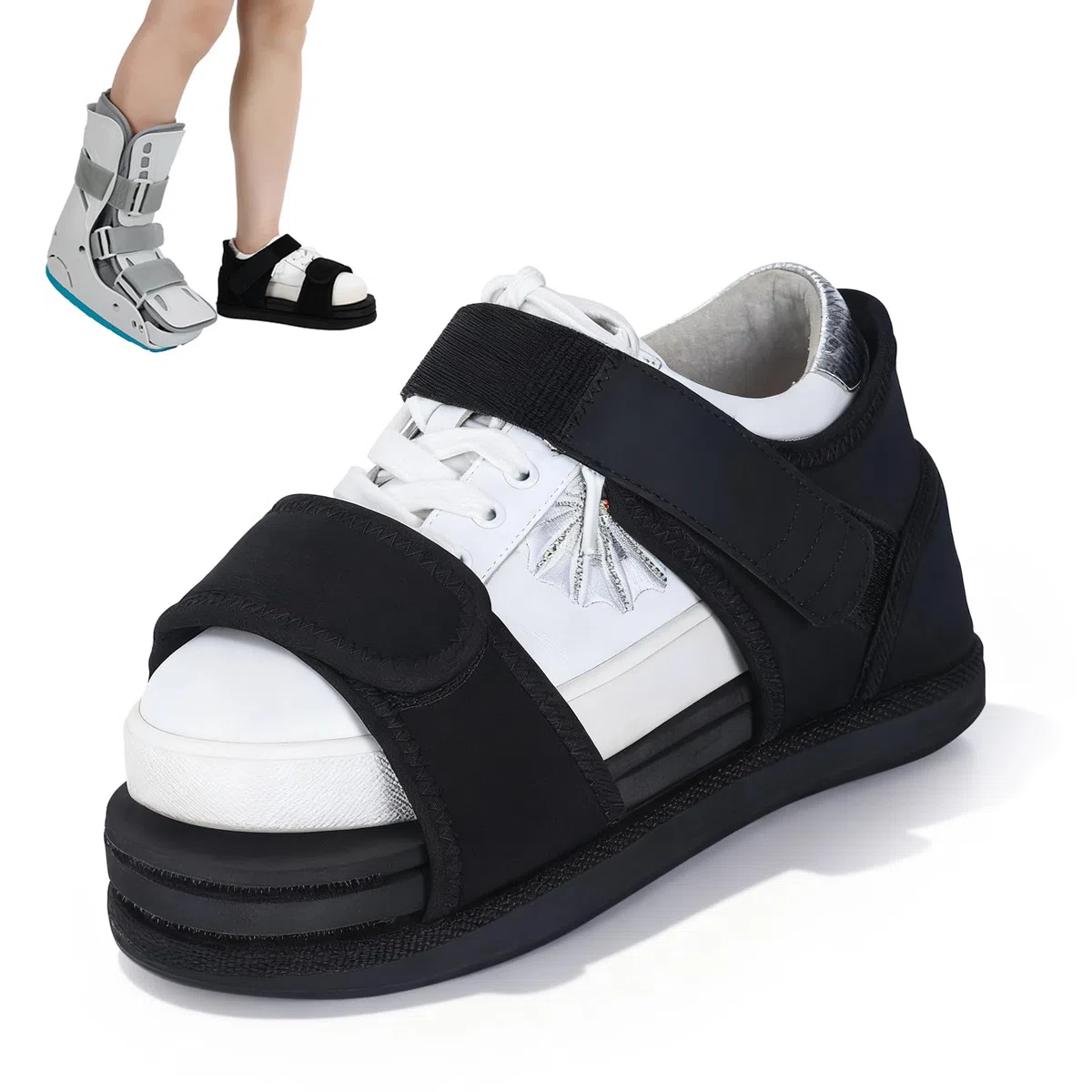 Beinlängenausgleich für Walking Boot & Gipsstiefel, Ergonomische Schuherhöhung für Damen & Herren, Verstellbarer Shoe Balancer zur Vermeidung von Beckenschiefstand, Links & Rechts (M)