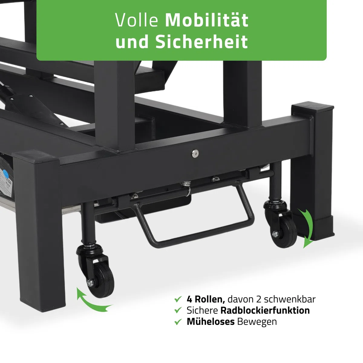 HABYS Massageliege Elektrisch mit 4-Segmente, 192x68cm, Grau, Fortis 4Ergo | mit Steuerrahmen, Kosmetikliege Elektrisch bis zu 200 kg, Massagebank für Therapieliege mit Fernbedienung, ERGO-Kissen