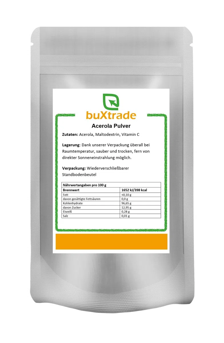 5 kg Acerola Pulver | Superfood | Vitamin C (28,1%) | Maltodextrin | Acerolapulver | Buxtrade |