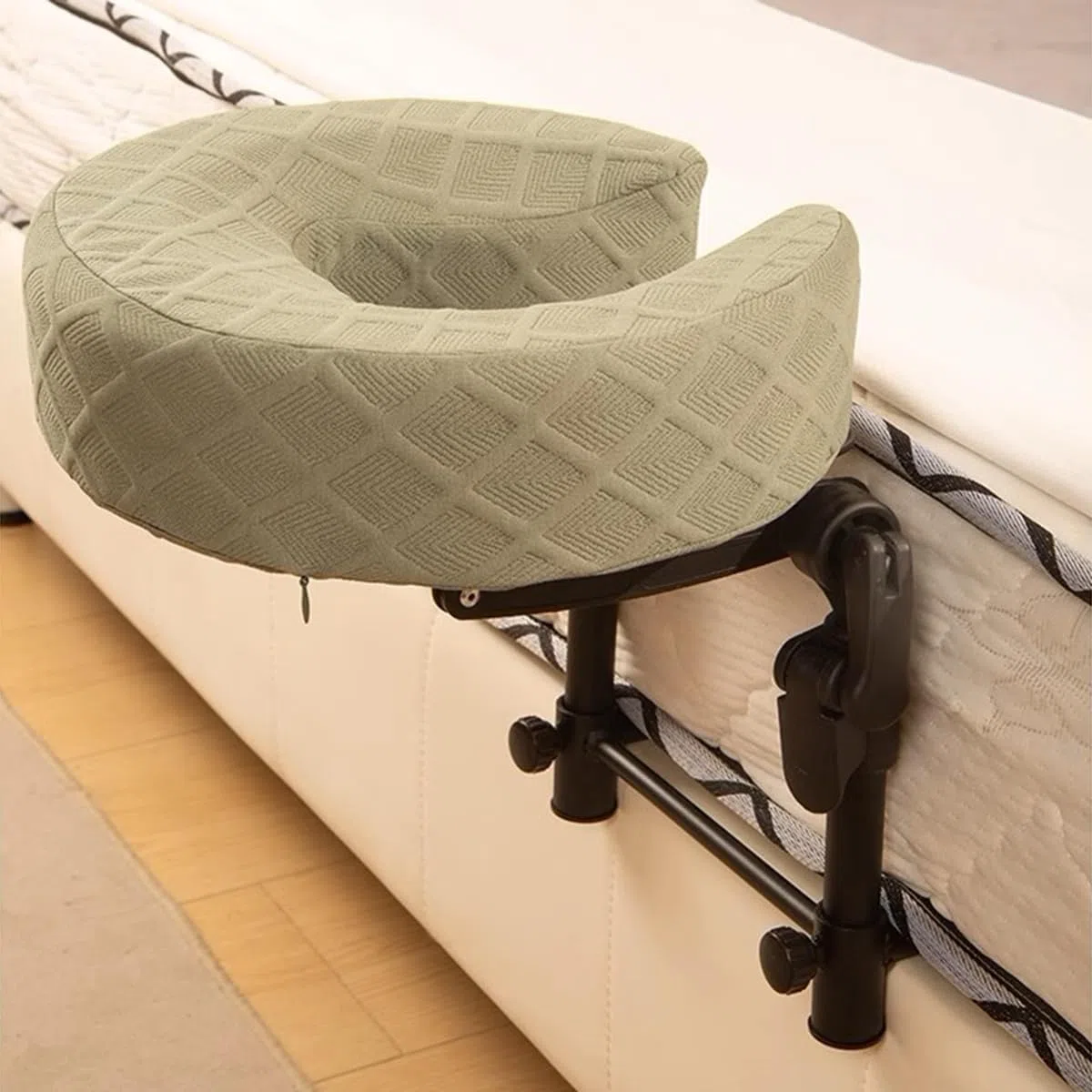 Massage-Kopfstütze für Bett Gesichtsauflage Massagematratze Kopfstützen-Set nach Augenoperationen Stützkissen und Kissenhalter(1 Set,Green)