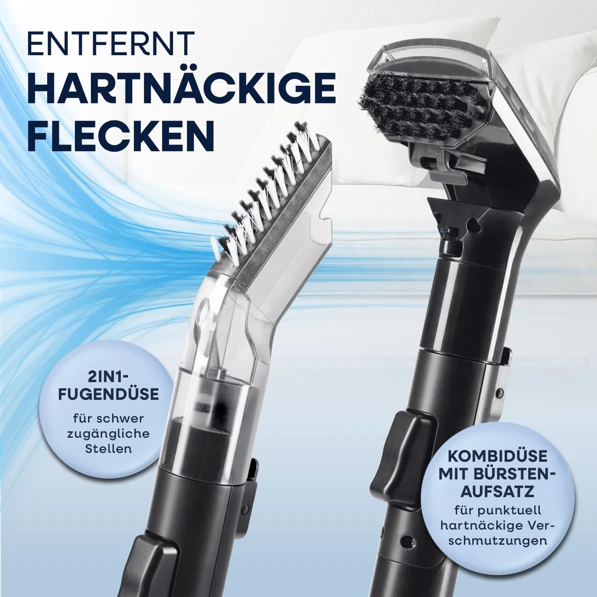 CLEANmaxx Akku Polster- & Teppichreiniger Pro | kompakter Waschsauger zur effektiven Nassreinigung | Nass Trockensauger & Polsterreiniger Gerät in einem | Nasssauger für Camping, Reise, Auto & Garten