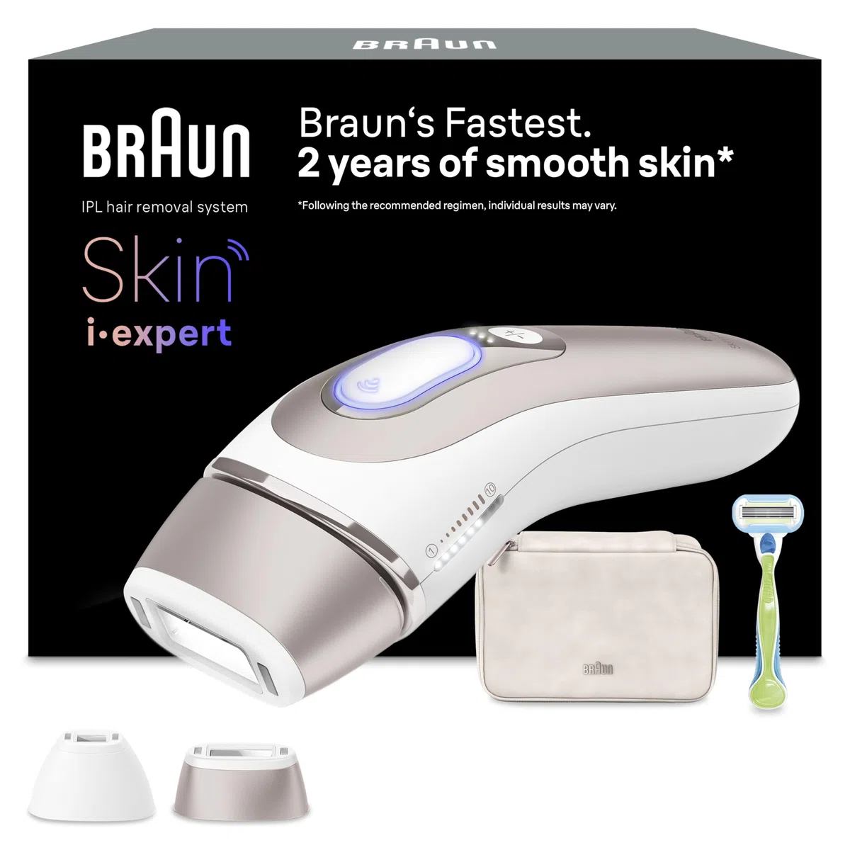 Braun Smart IPL Geräte Haarentfernung Skin i·expert 7, PL7147, Weiß/Rosegold - Alternative Laser Haarentfernung für Zuhause, Dauerhafte Haarentfernung, Inkl. Etui, Venus Rasierer Und 2 Aufsätze