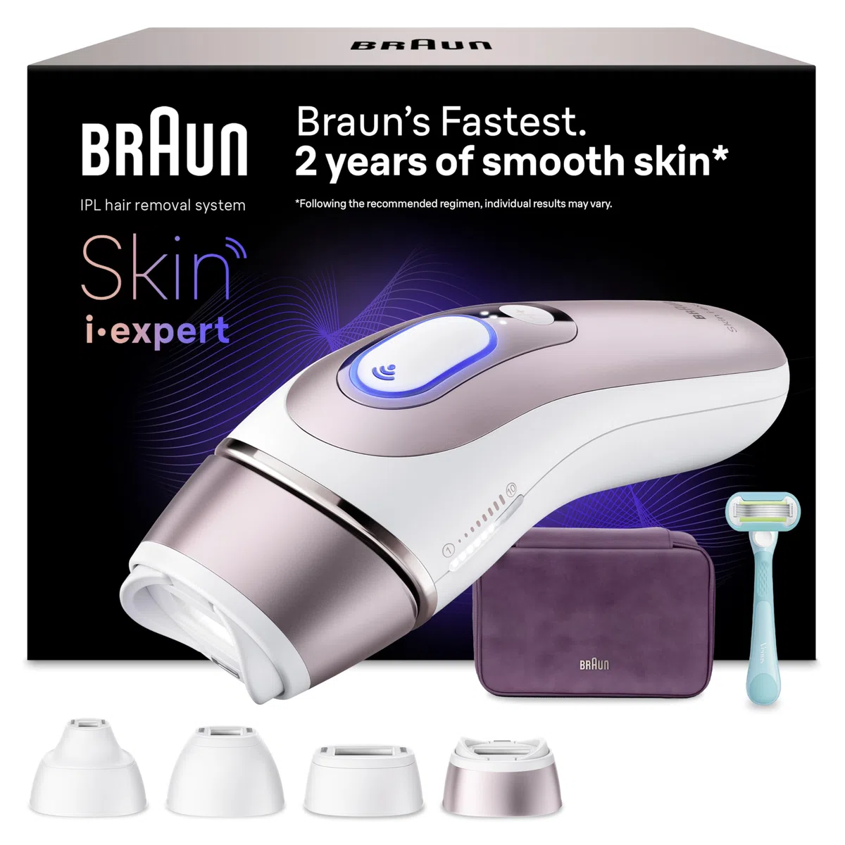 Braun Smart IPL Geräte Haarentfernung Skin i·expert 7, PL7431, Weiß/Rosegold - Alternative Laser Haarentfernung für Zuhause, Dauerhafte Haarentfernung, Inkl. Etui, Venus Rasierer Und 4 Aufsätze