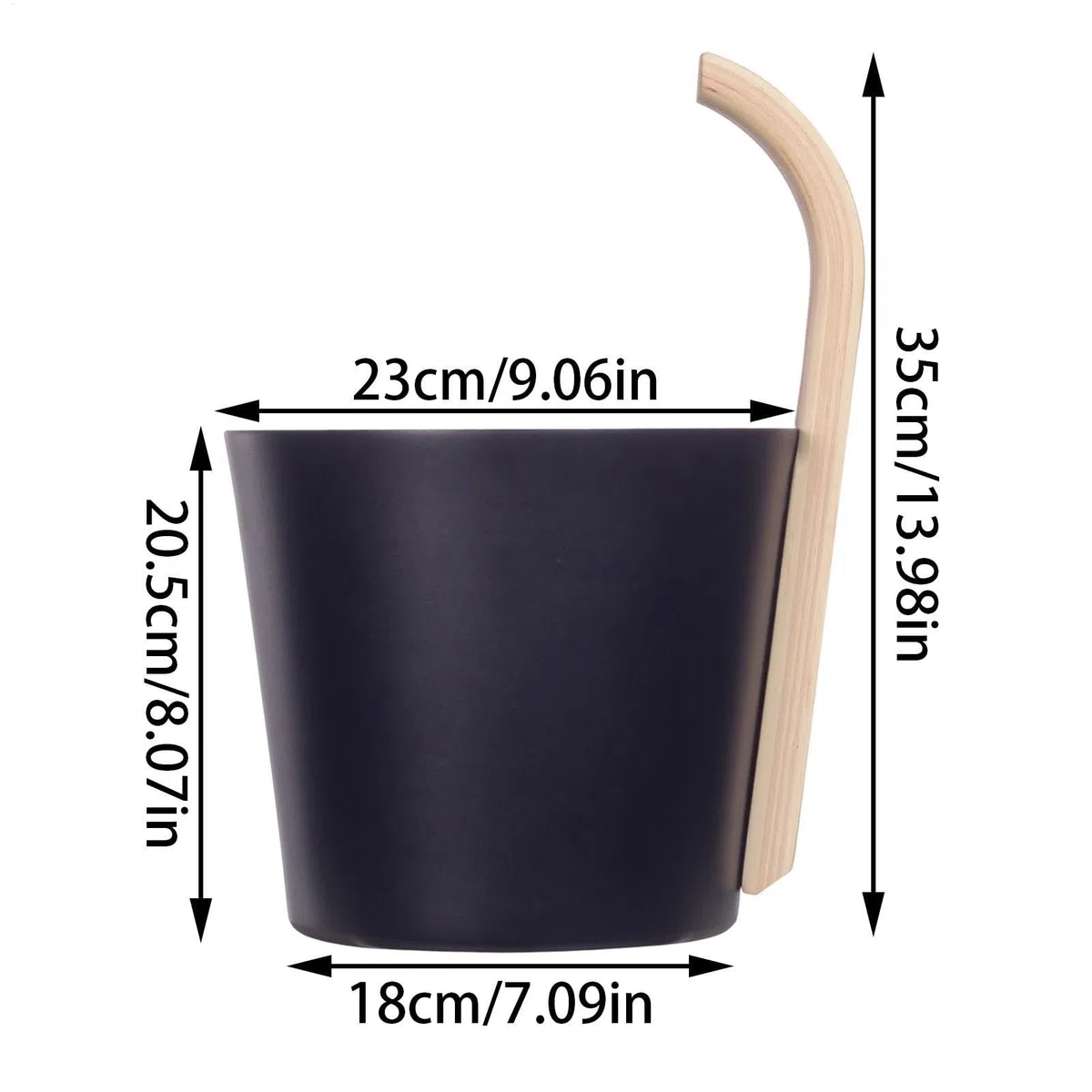 Saunakübel Set, 7L Aluminium Saunakübel Saunakelle Mit Langem Griff Löffel, Metall Sauna Kübel - Aufgusseimer Set für Badezimmer, und Hotelbadewanne