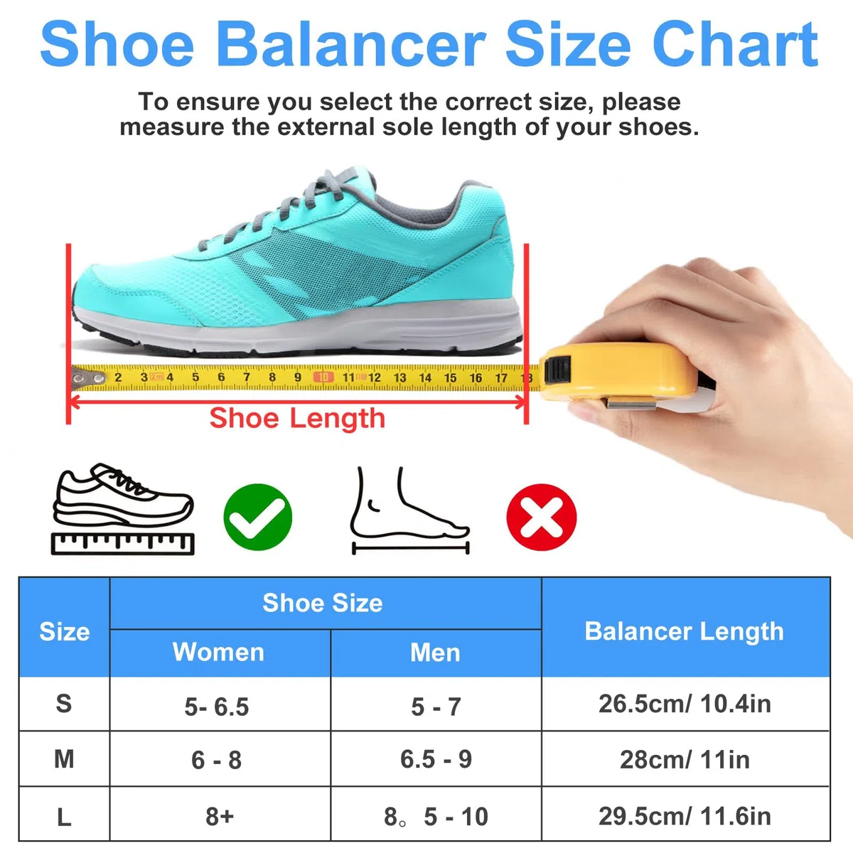 Beinlängenausgleich für Walking Boot & Gipsstiefel, Ergonomische Schuherhöhung für Damen & Herren, Verstellbarer Shoe Balancer zur Vermeidung von Beckenschiefstand, Links & Rechts (M)