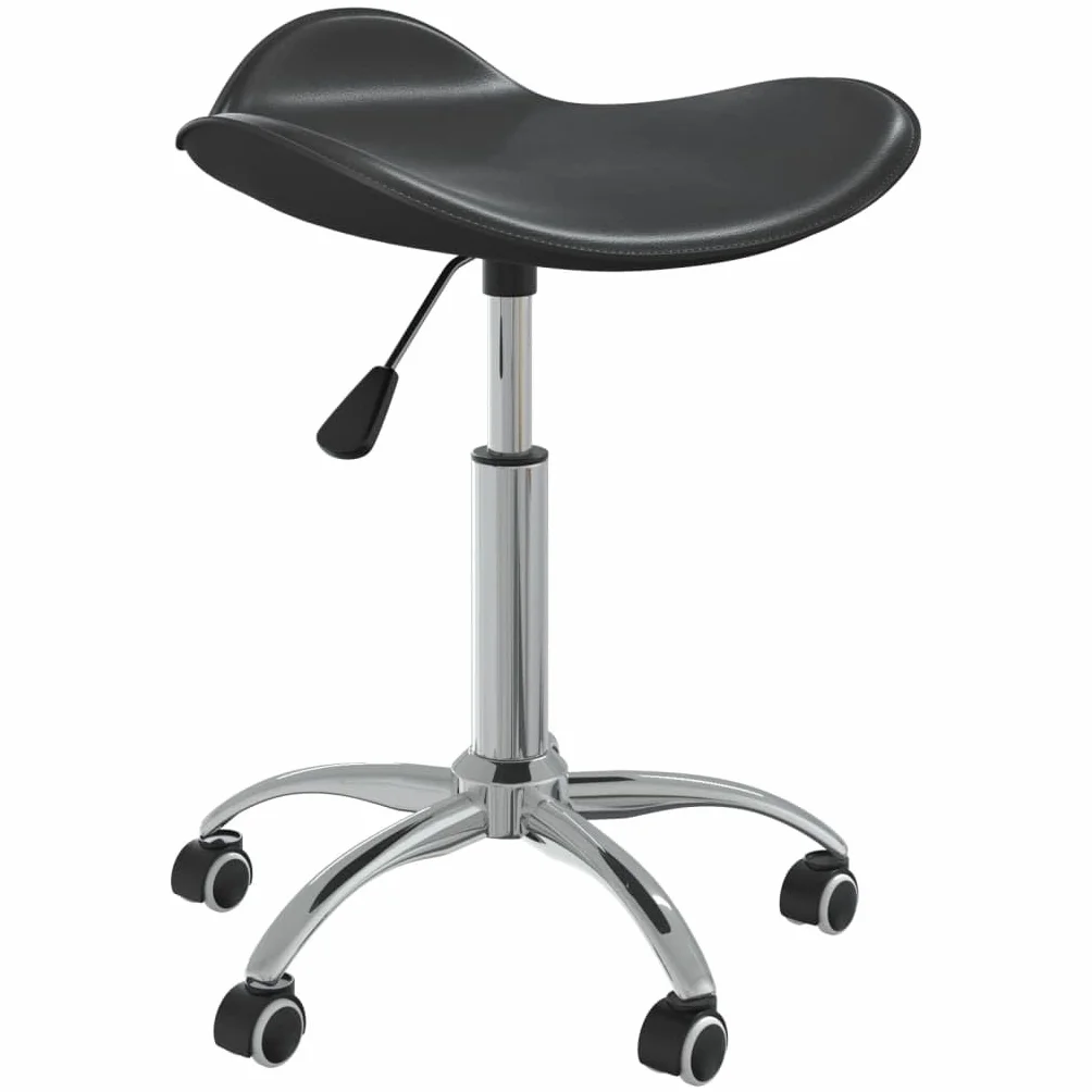 vidaXL Friseur Rollhocker Drehbar Höhenverstellbar Arbeitshocker Friseurhocker Drehhocker Praxishocker Kosmetikhocker Schwarz Kunstleder