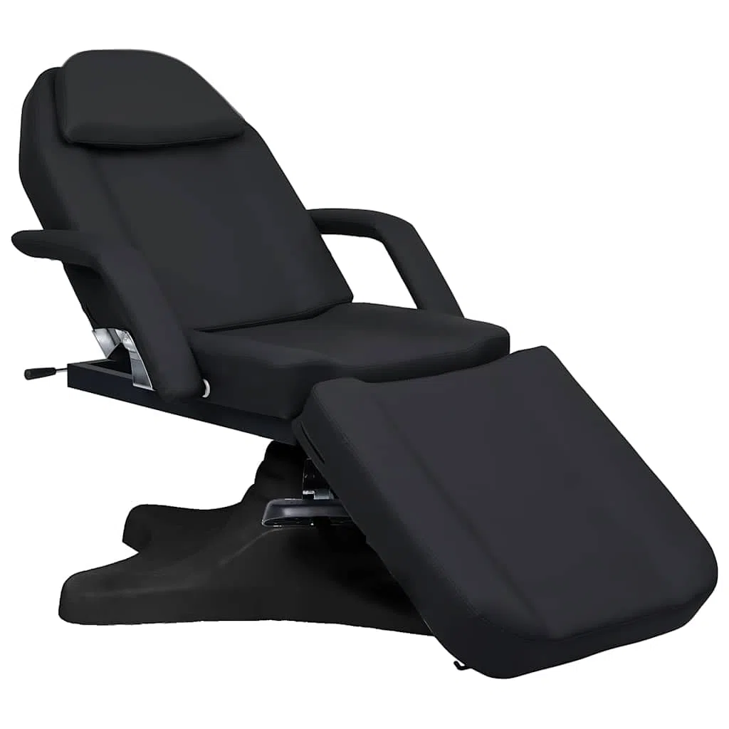 Massagetisch Schwarz 180 x 62 x 86,5 bis 118 cm, höhenverstellbar mit Gasfeder, drehbar 360 Grad, Kosmetikliege für Salon, Spa, Tattoo, Praxis und Wellness