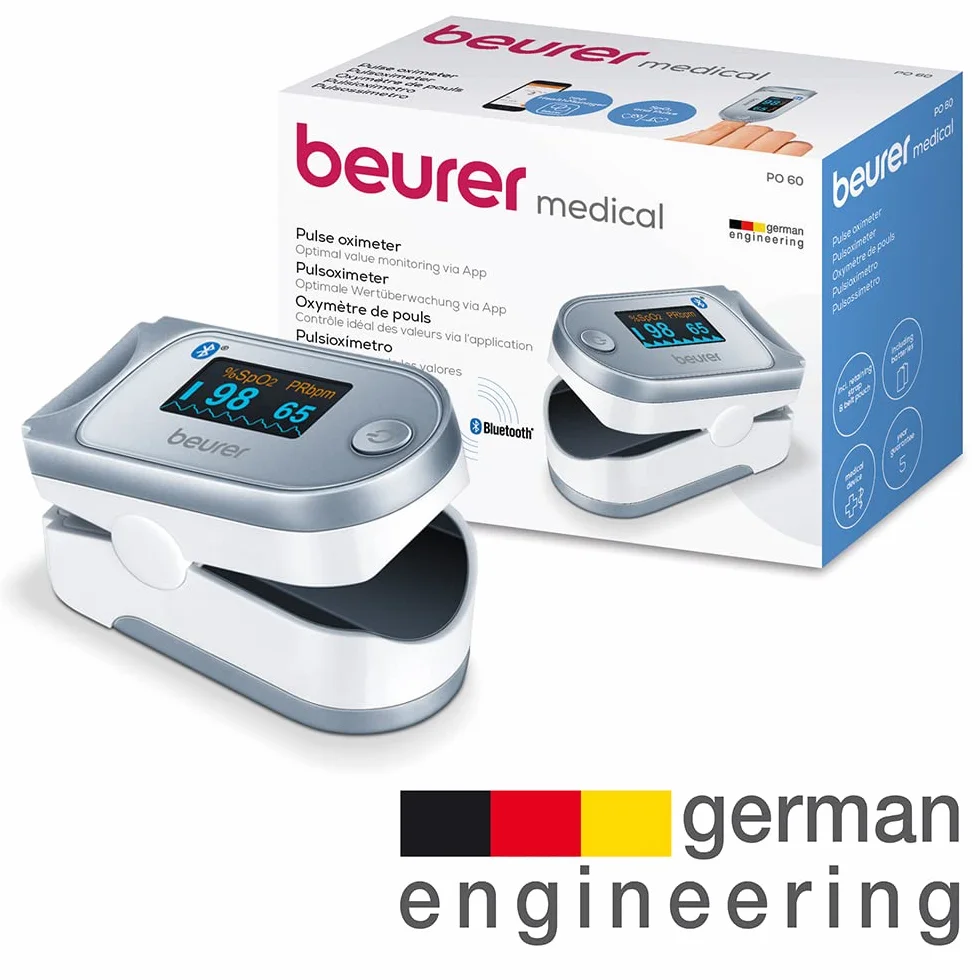 Beurer PO 60 Pulsoximeter mit Bluetooth, Ermittlung der arteriellen Sauerstoffsättigung im Blut