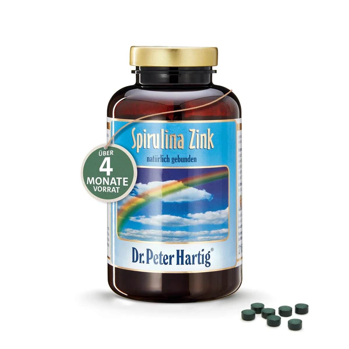 Dr. Peter Hartig Spirulina Zink 1080 Presslinge 4-Monats-Vorrat Vegan Laborgeprüft