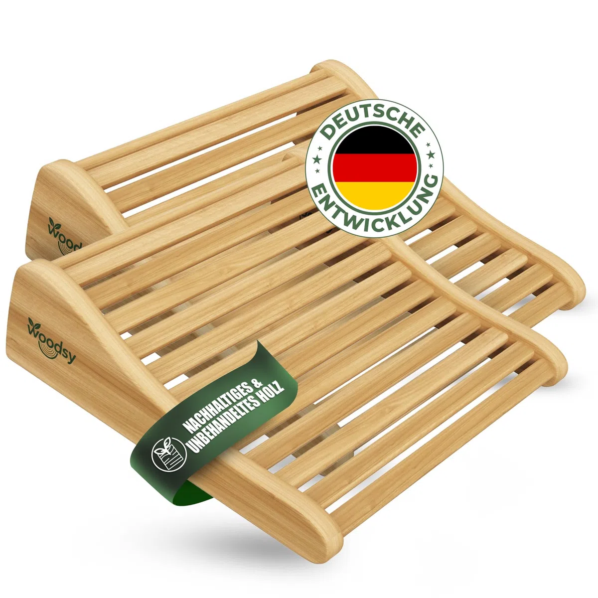 ART COLOR Woodsy Saunakopfstütze aus Holz – Ergonomisches Sauna Zubehör für entspanntes Liegen – Hochwertiges Saunazubehör für maximale Erholung (2X Kopfstütze)