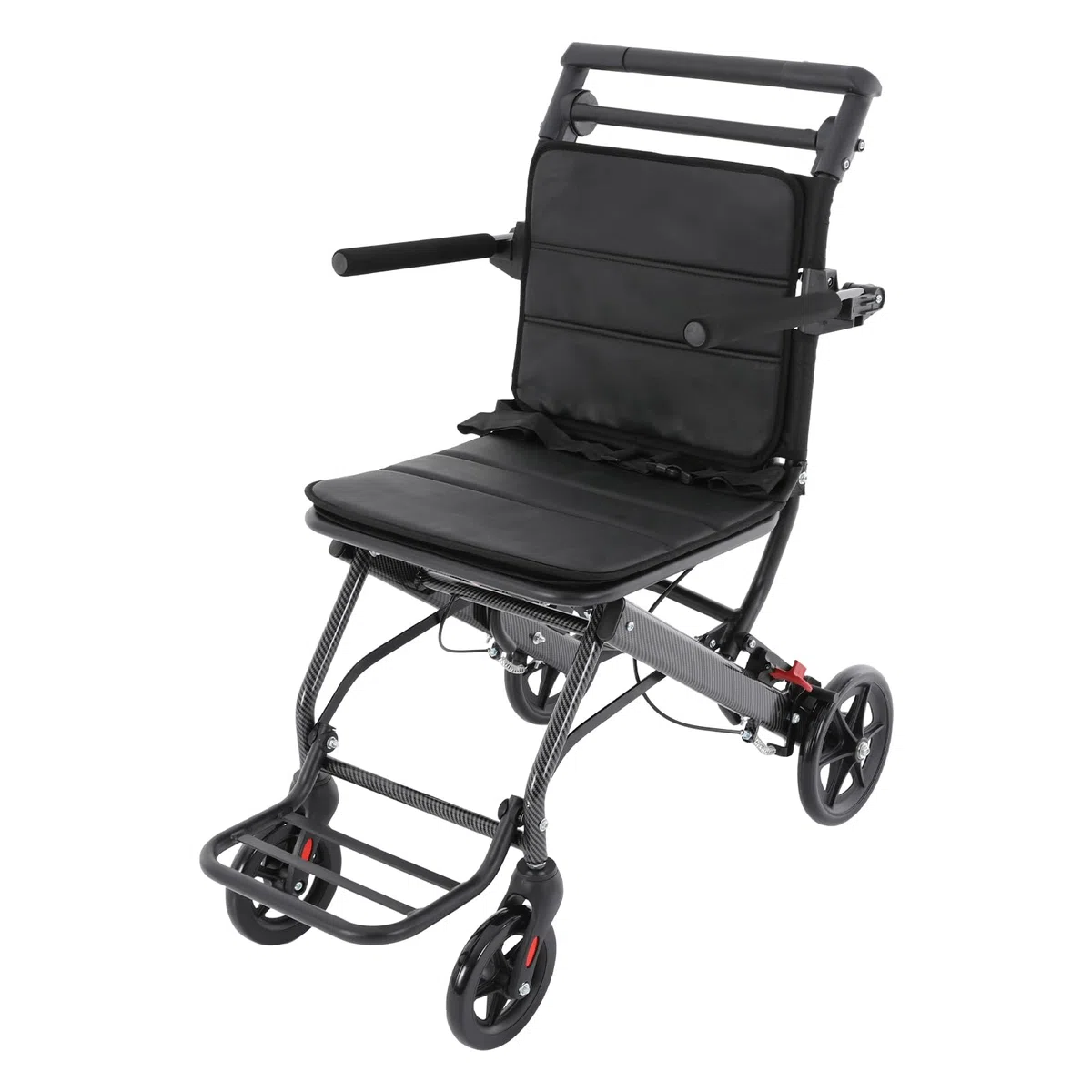 Rollstuhl Faltbar Leicht, Rollstühle Rollstuhl Faltbar, Reiserollstuhl | Wheelchair 220 lbs Tragkraft, Integrierte Handbremse, Doppelbremse für Behinderteund Senioren, FuBstütze, Armlehnen