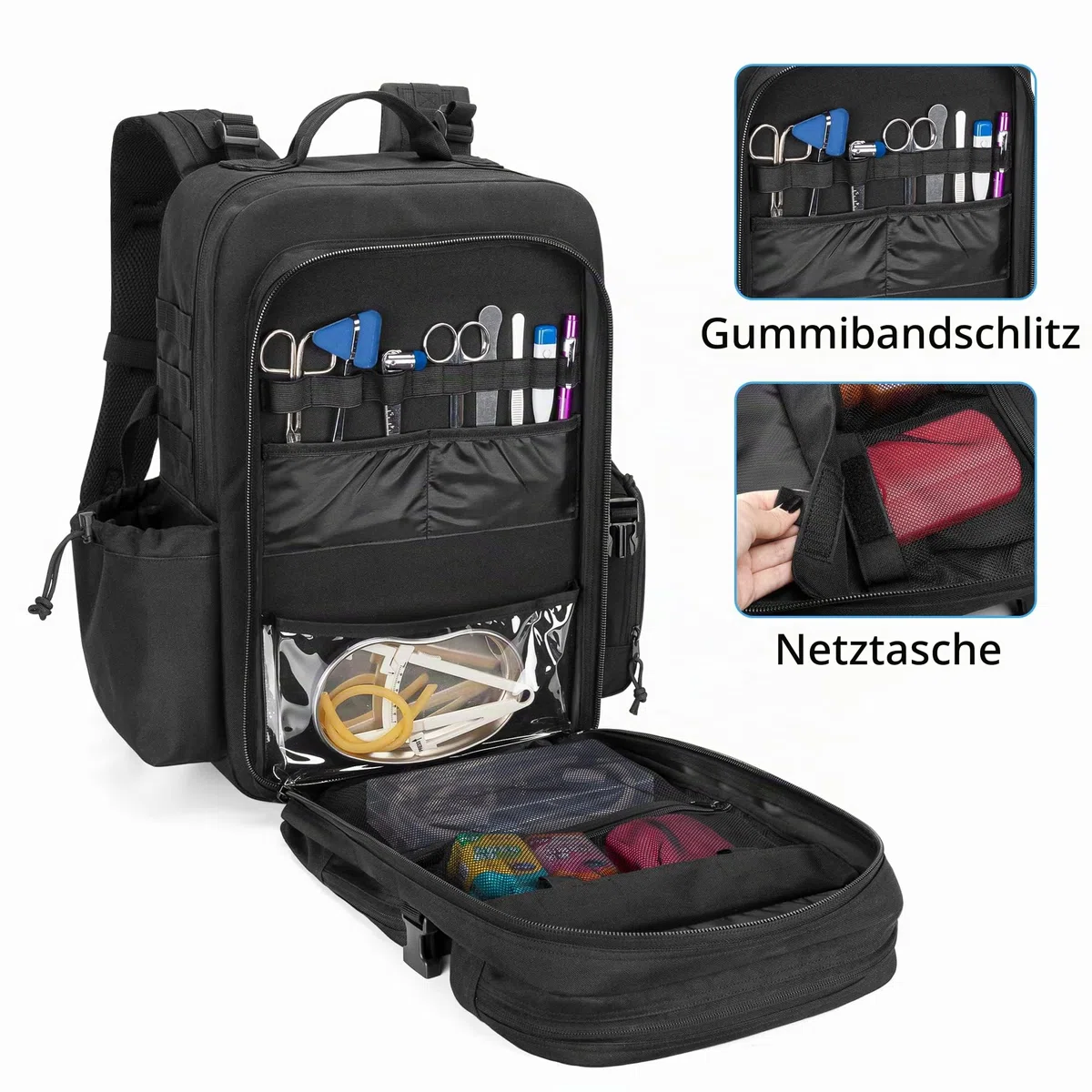 Damero Taktischer Rucksack, Trauma, leer, Molle Bag First Aid Bug Out Medizinische Taktiktasche für Camping, Schwarz