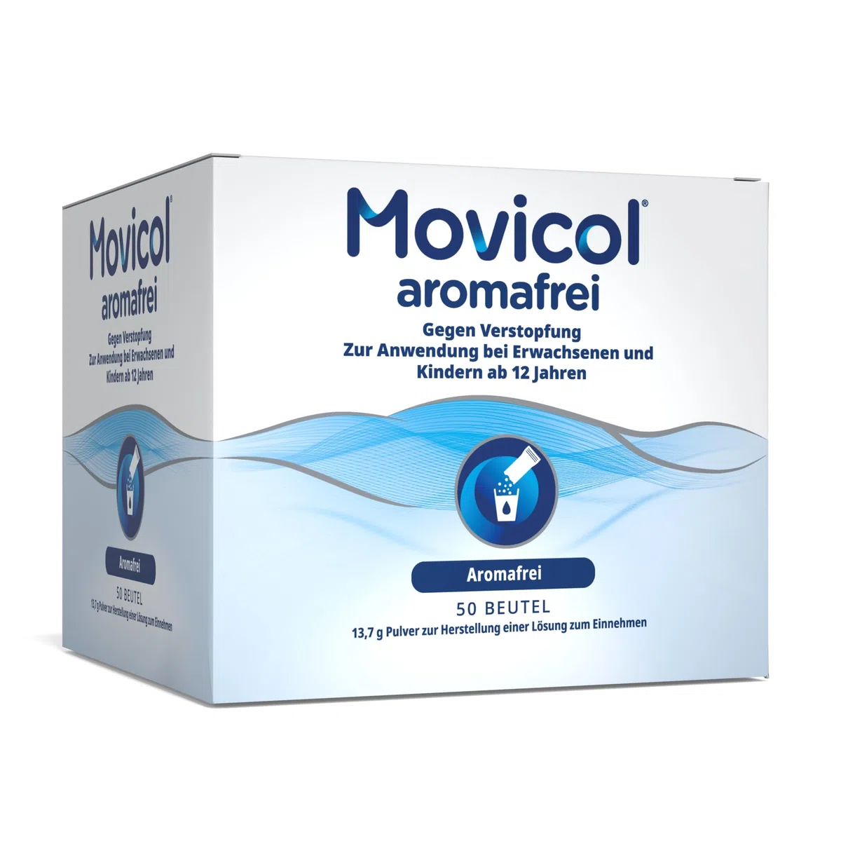 Movicol® Dosierbeutel, aromafrei, 50 Beutel, gegen Verstopfung bei Erwachsenen & Kindern ab 12 Jahren, Abführmittel, hydratisiert, weicht den Stuhl auf & regt so die natürliche Darmbewegung wieder an