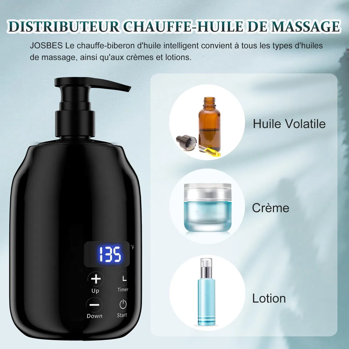 Massageöl Wärmer für Spa Massageöl 2 Flaschen Spender und Lotion Wärmer LED Anzeige Gel Flaschenwärmer Massageöl Heizung für Salon Massageöl Flaschenwärmer (schwarz)
