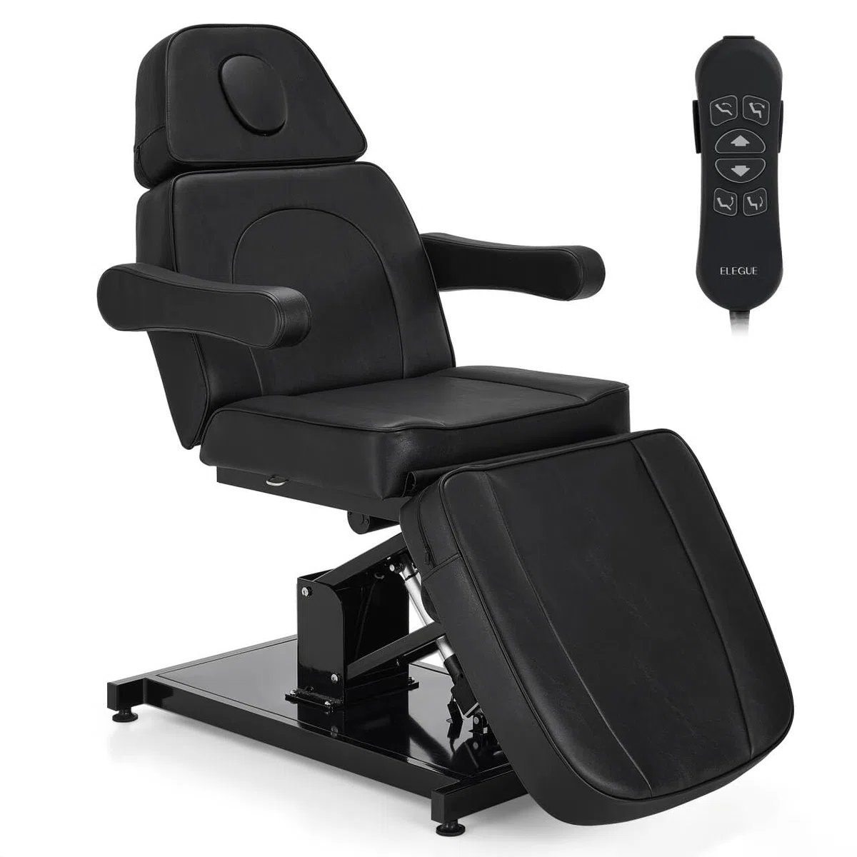 Kosmetikliege Elektrisch, Massageliege Klappbar, Tattoo Liege mit 3 Motoren, Massageliege Elektrisch für SPA Salon 2782 (Schwarz)