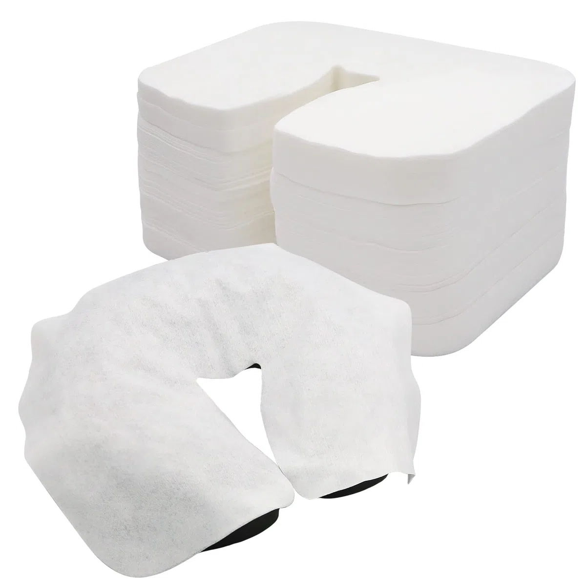 500 Stück Nasenschlitztücher Massageliege, Gesichtsauflagen Massageliege für Massageliege 36 * 27 cm Passend für alle Massageliegen,Behandlungsliegen Massagebänke