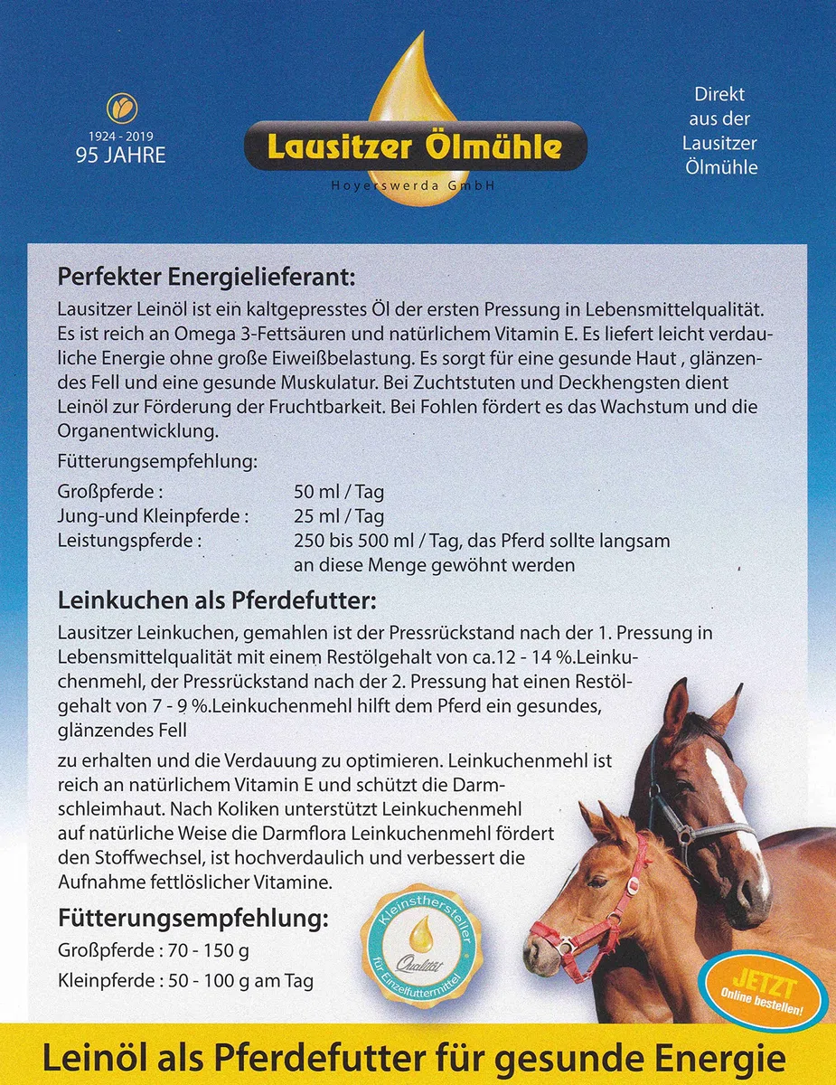 10 Liter Leinöl Leinsamenöl frisch nativ kaltgepresstes Leinöl für gesunde Energie 2 x 5 Liter