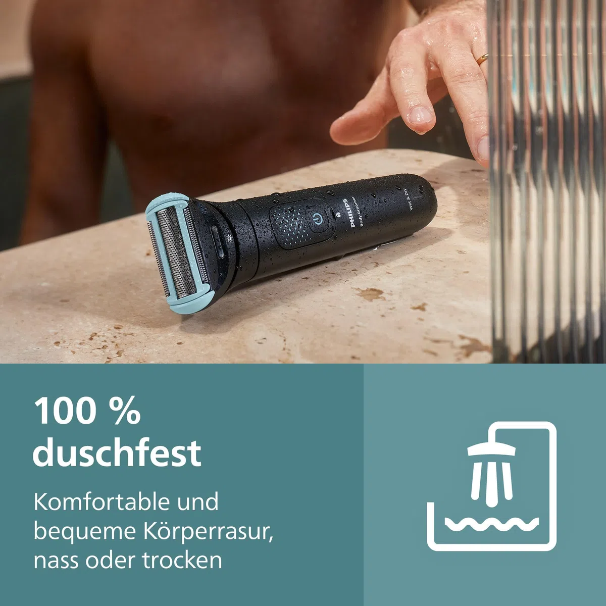 Philips Body Groomer 7000 Series - Trimmer für Herren mit 2D-Flexkopf, Triple Protect Shave System, austauschbaren Köpfen, Intimate Trim & Shave, 100% duschfest, 120 Min. Laufzeit, Modell BG7485/30