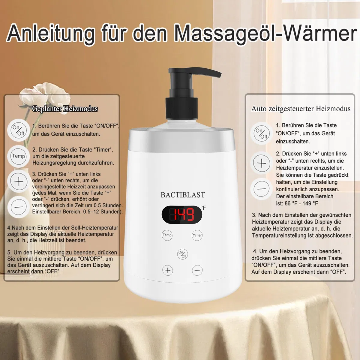 Massageöl Wärmer, Massageölwärmer mit Zwei Ölflaschenspender Lotion Wärmer LED Anzeige Flaschenwärmer Heizung für Spa Salon Haushalt Massageöl Flaschenwärmer