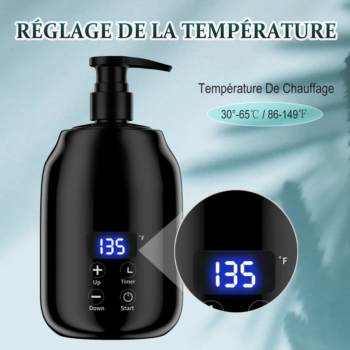 Massageöl Wärmer für Spa Massageöl 2 Flaschen Spender und Lotion Wärmer LED Anzeige Gel Flaschenwärmer Massageöl Heizung für Salon Massageöl Flaschenwärmer (schwarz)