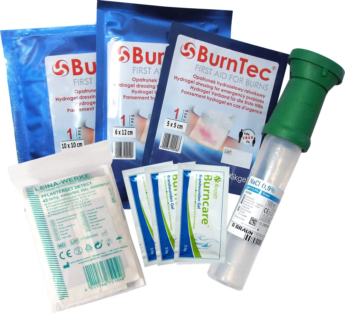 Erste-Hilfe-Koffer GASTRO für Betriebe nach aktueller DIN/EN 13157 inkl. Augenspülung + Brandgel + detektierbare Pflaster + Hydrogelverbände