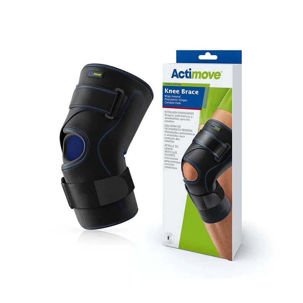 Actimove Sports Edition Kniebandage, polyzentrische Scharniere, Kondyle-Pads, links und rechts, kompatible Kniestütze für Meniskusriss, Schmerzen, ACL, MCL, Erholung von Verletzungen, Männer und