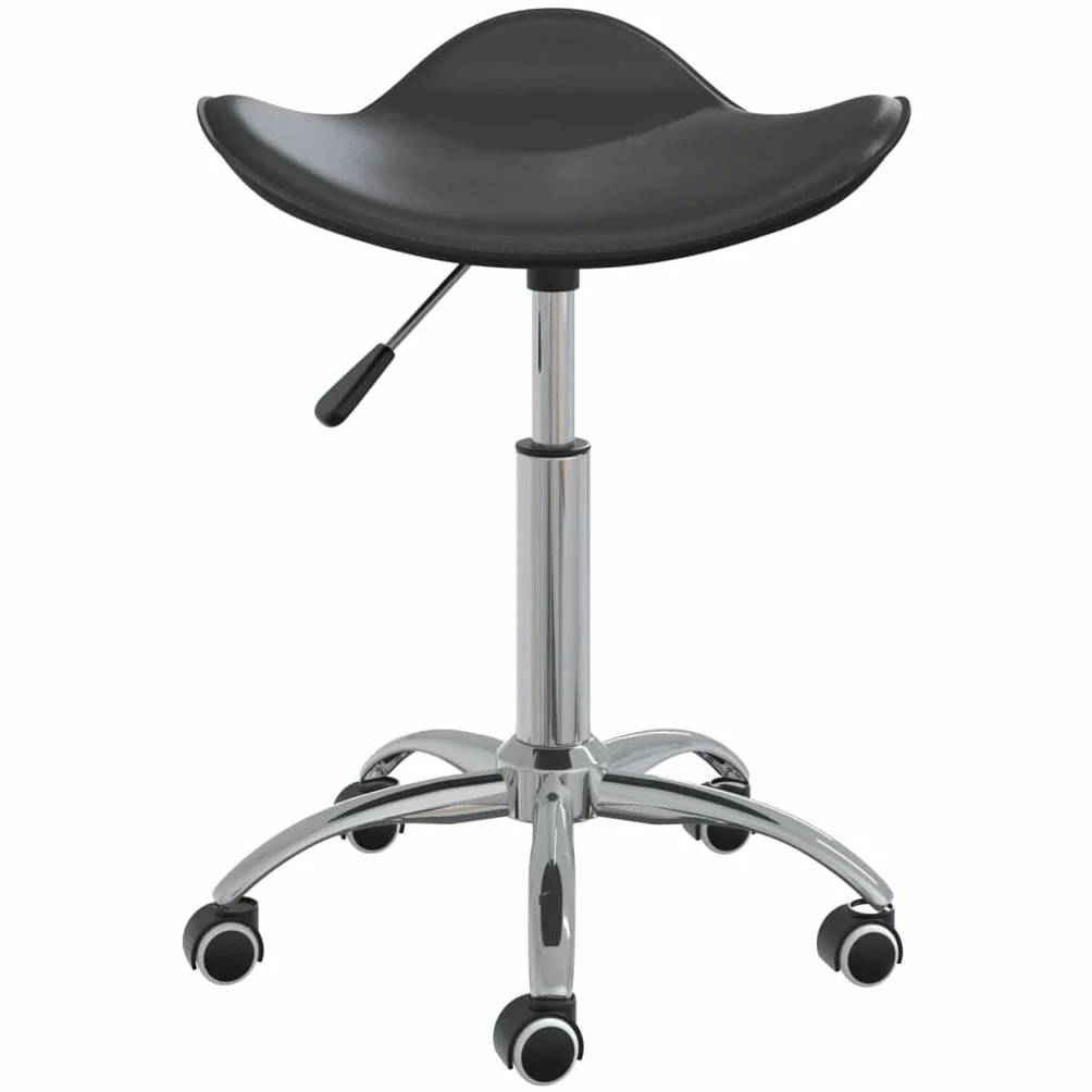 vidaXL Friseur Rollhocker Drehbar Höhenverstellbar Arbeitshocker Friseurhocker Drehhocker Praxishocker Kosmetikhocker Schwarz Kunstleder