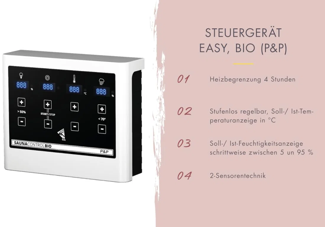 Karibu Steuergerät Easy Bio Plug & Play schwarz, B x T x H: 32,5 x 24 x 13 cm, für Saunaöfen