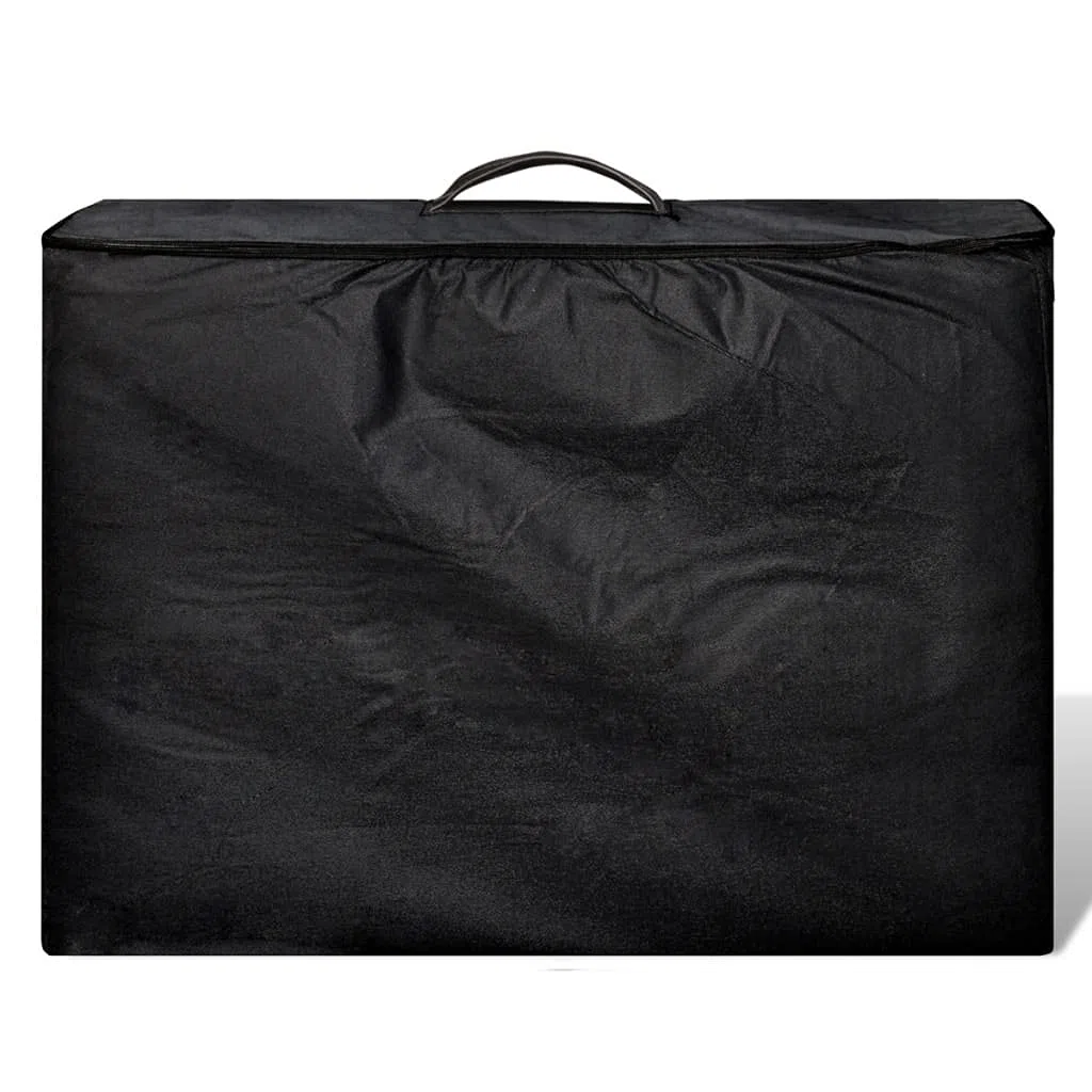 Massageliege klappbar 3-Zonen mit Holzgestell, Höhenverstellbare Mobile Kosmetikliege mit Tragetasche, Professionelle Massagebank für Wellness und Physiotherapie, 186x68cm Schwarz